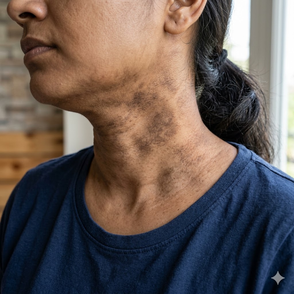 Hyperpigmentation on Neck