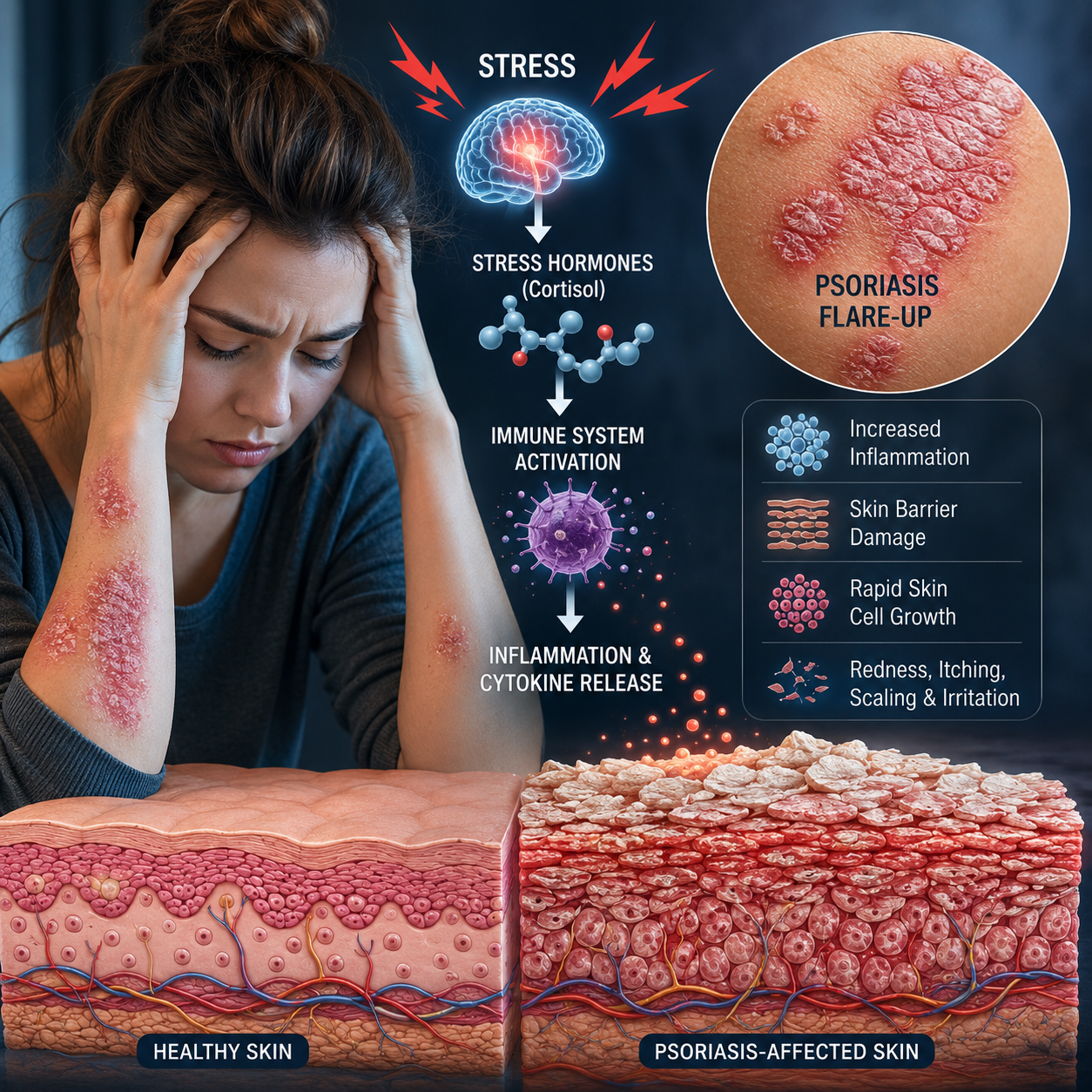 Stress and Psoriasis Flare-Ups