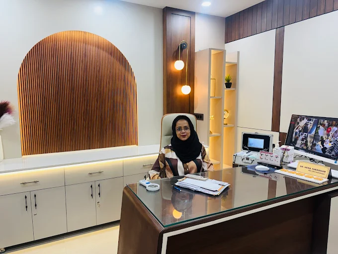 Dr Hera Tabassum in the consultation room at Dr Hera Skin and Hair Clinic in Roorkee