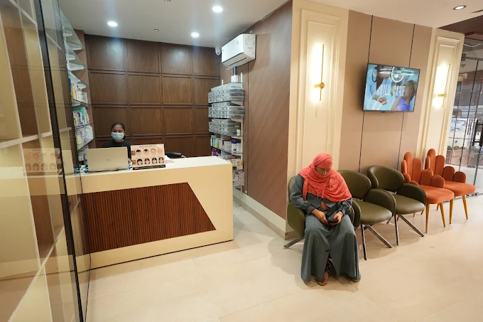 Patient waiting area at Dr Hera Skin and Hair Clinic in Roorkee