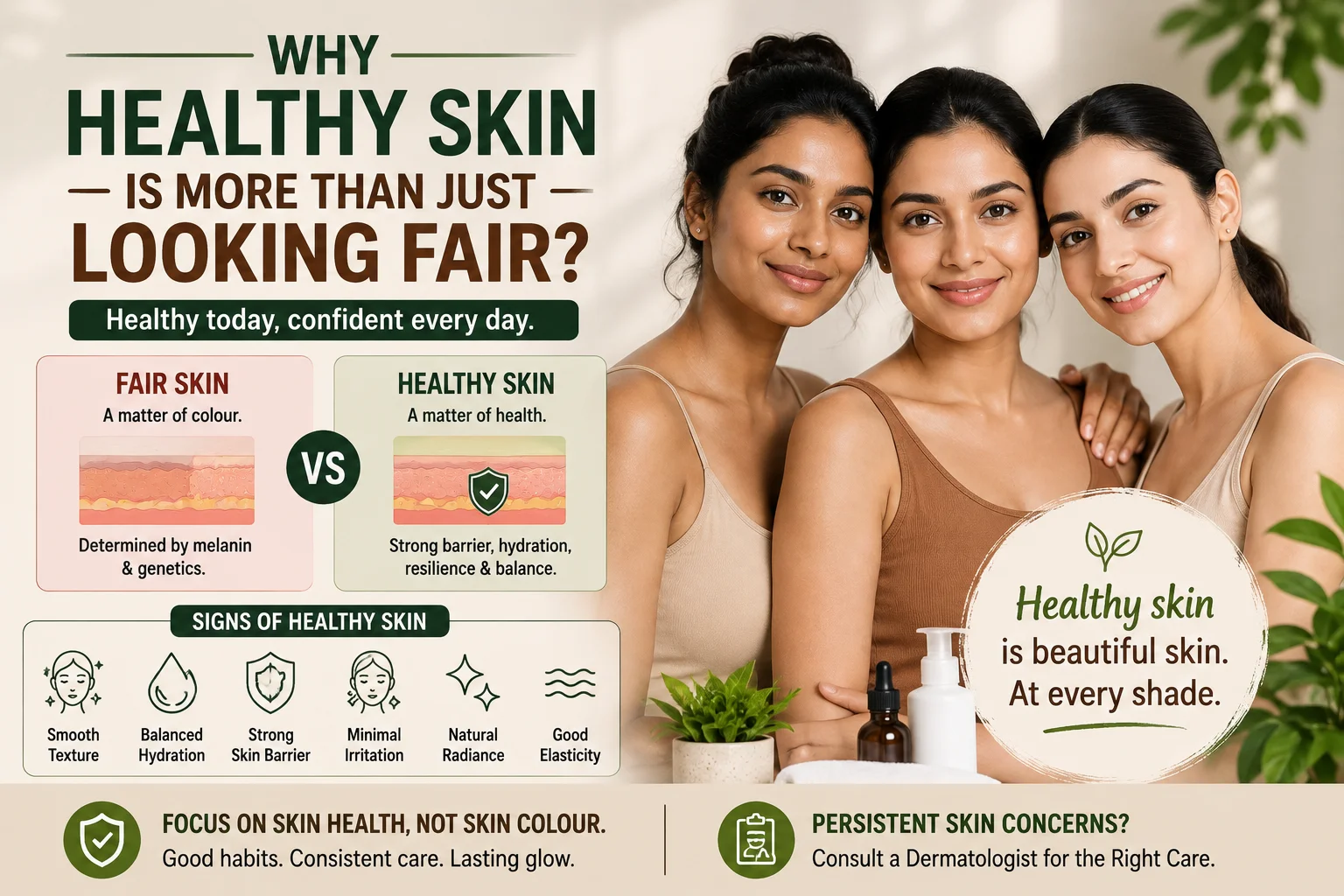 Healthy skin vs fair skin