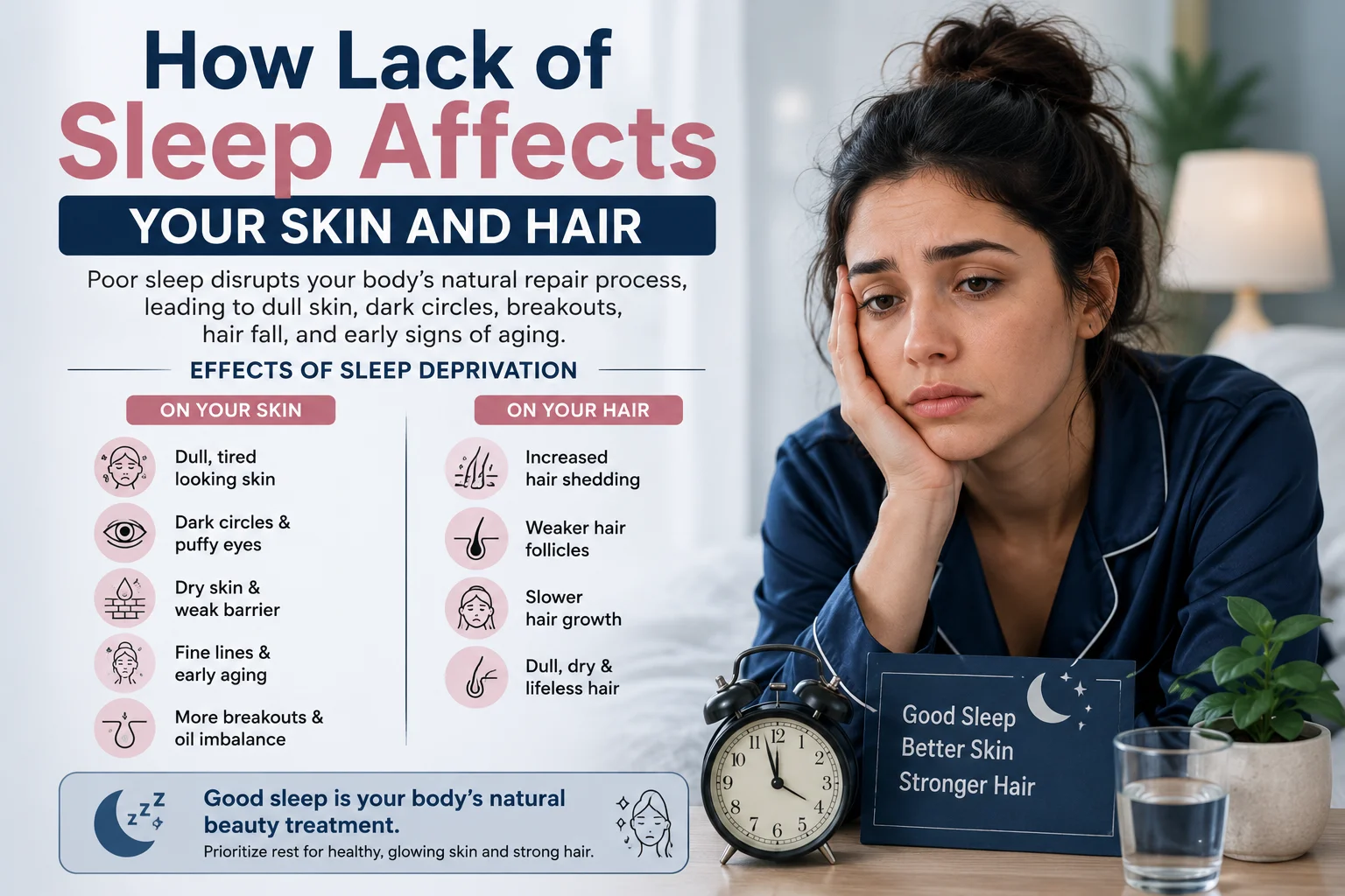 How lack of sleep affects your skin and hair