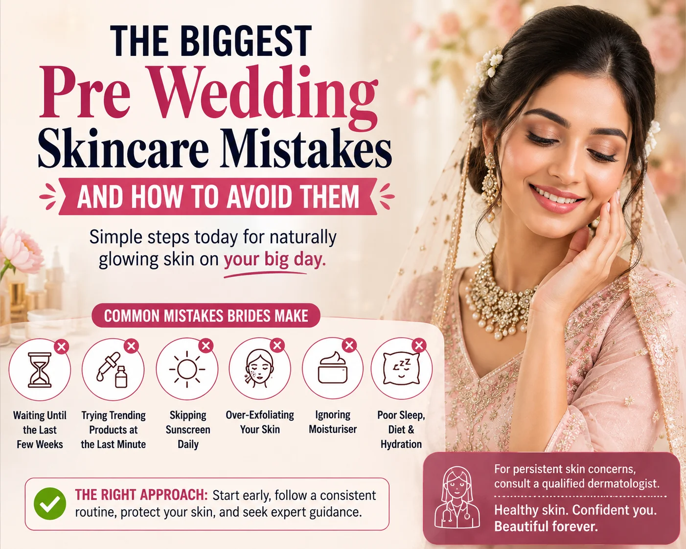 Pre wedding skincare mistakes