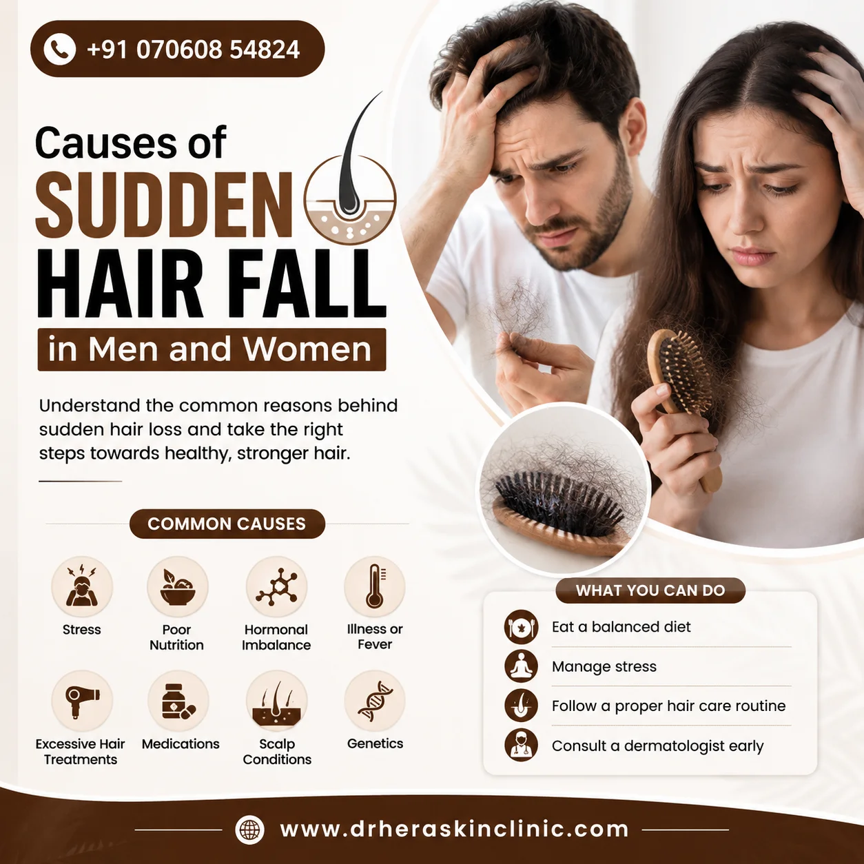Causes of Sudden Hair Fall in Men and Women